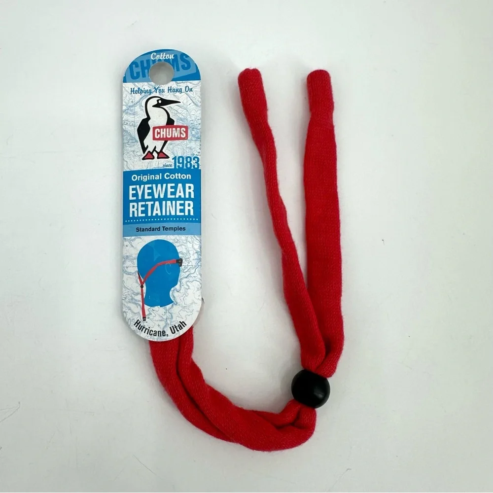 CHUMS Original Cotton Eyewear Retainer Standard Temples Unisex NEW RED